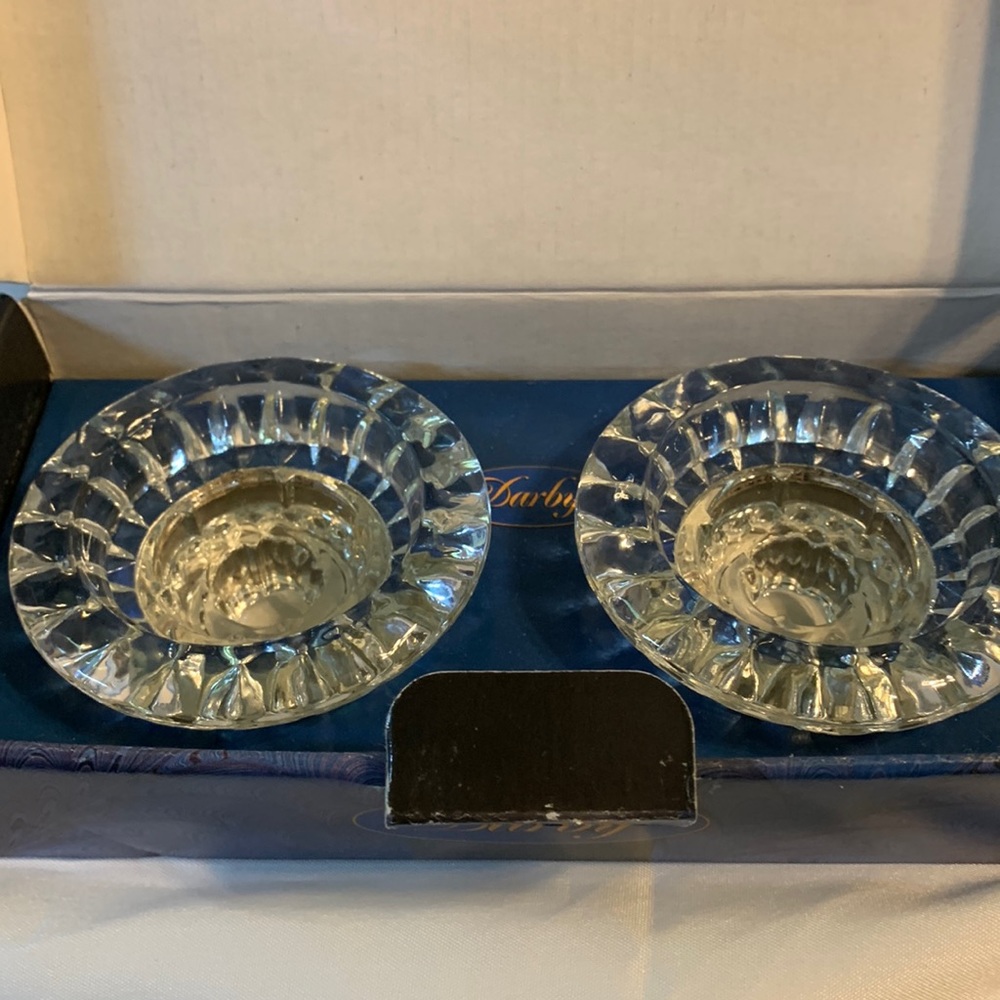 Darby Crystal candleholder set of 2 In original box clear